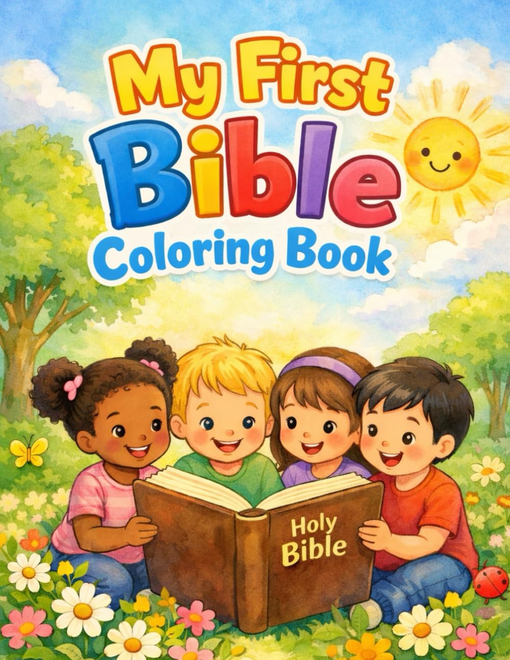 My First Bible Coloring Book: For Kids Age 4-8 Fun and Easy Bible Scenes and Characters for Children