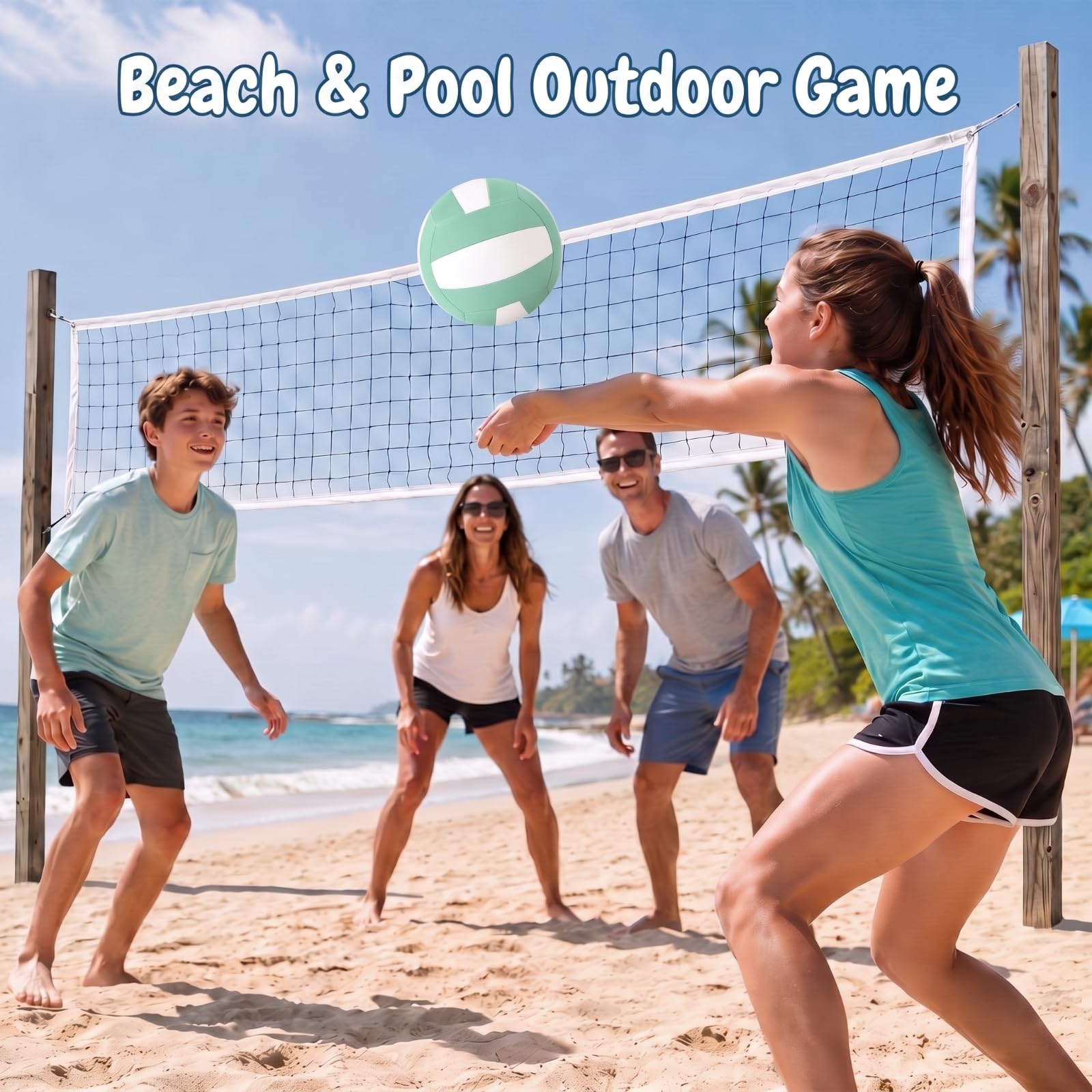 Seenelling Weicher Volleyball, 24,8 cm, übergroßes Neopren-Volleyball, PE-Ausrüstung, Gruppentraining, Strand und Pool, Familienspiel, Anfängerübung