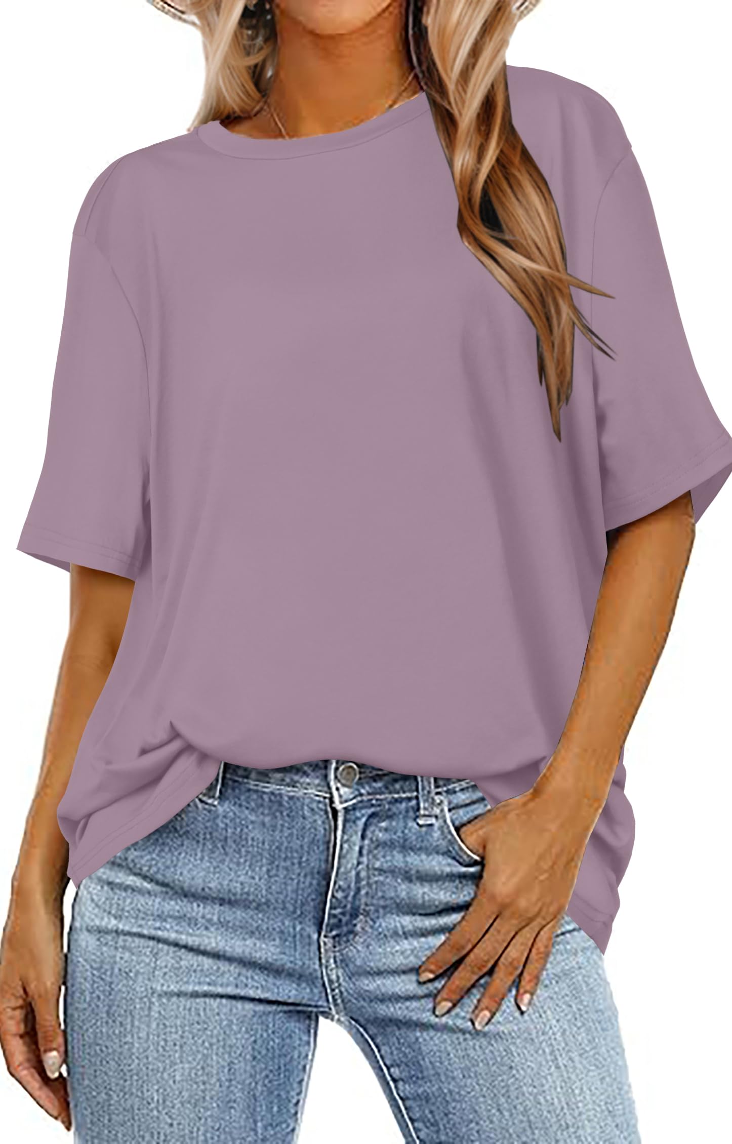 CHICALLURE Oversized Tshirt Womens Basic Graphic Tees Loose Crewneck Short Sleeve Casual Tops