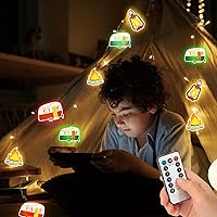 Vista 2 de Guirnalda de luces temáticas para caravanas con control remoto y temporizador, alimentación USB y funciona con pilas, luces de cámper