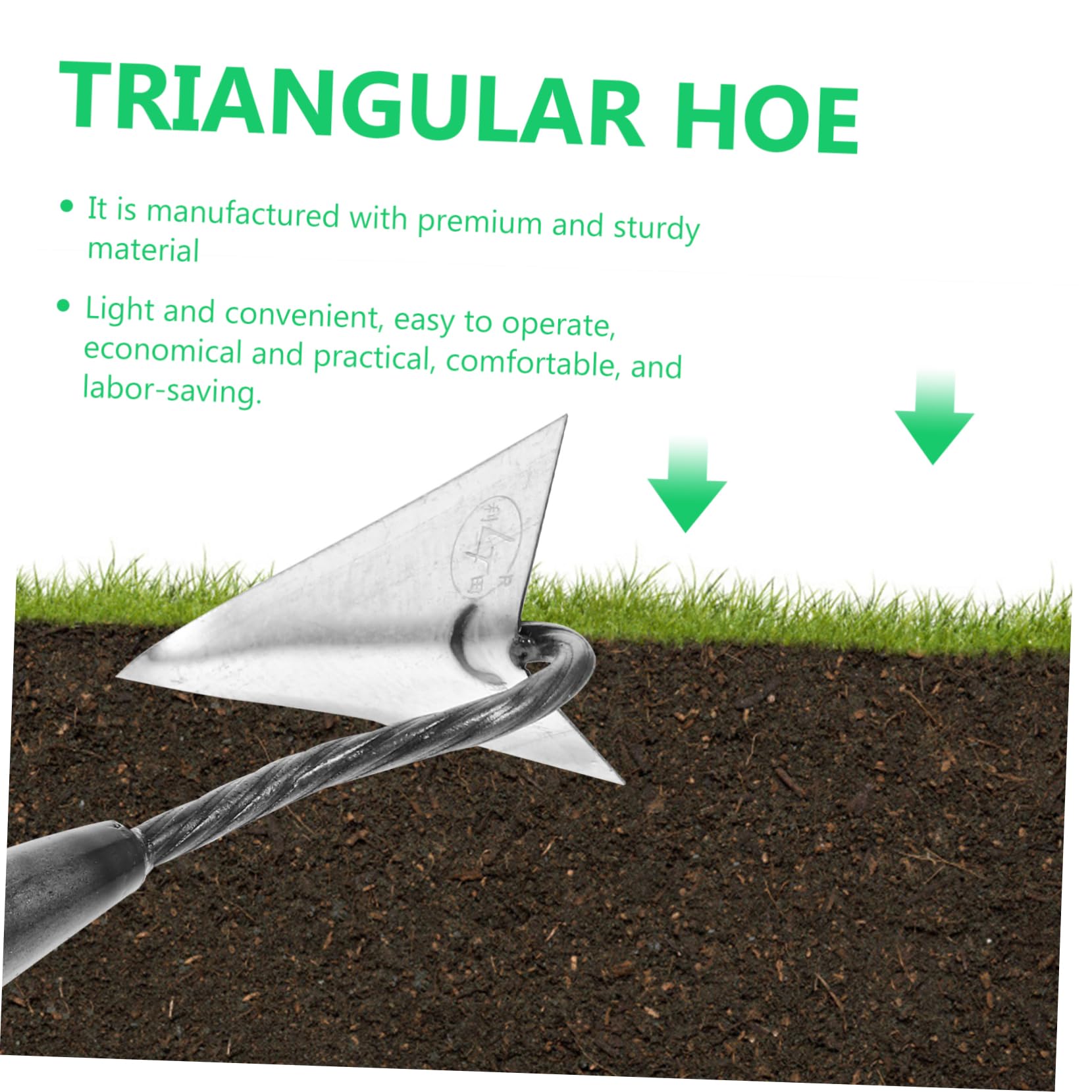 Luxshiny Cabeza de Hierro para Jardinería Profesional de Azada Triangular Herramienta Multifuncional para Deshierbar y Preparar Tierra , Tamaño S para Jardineros