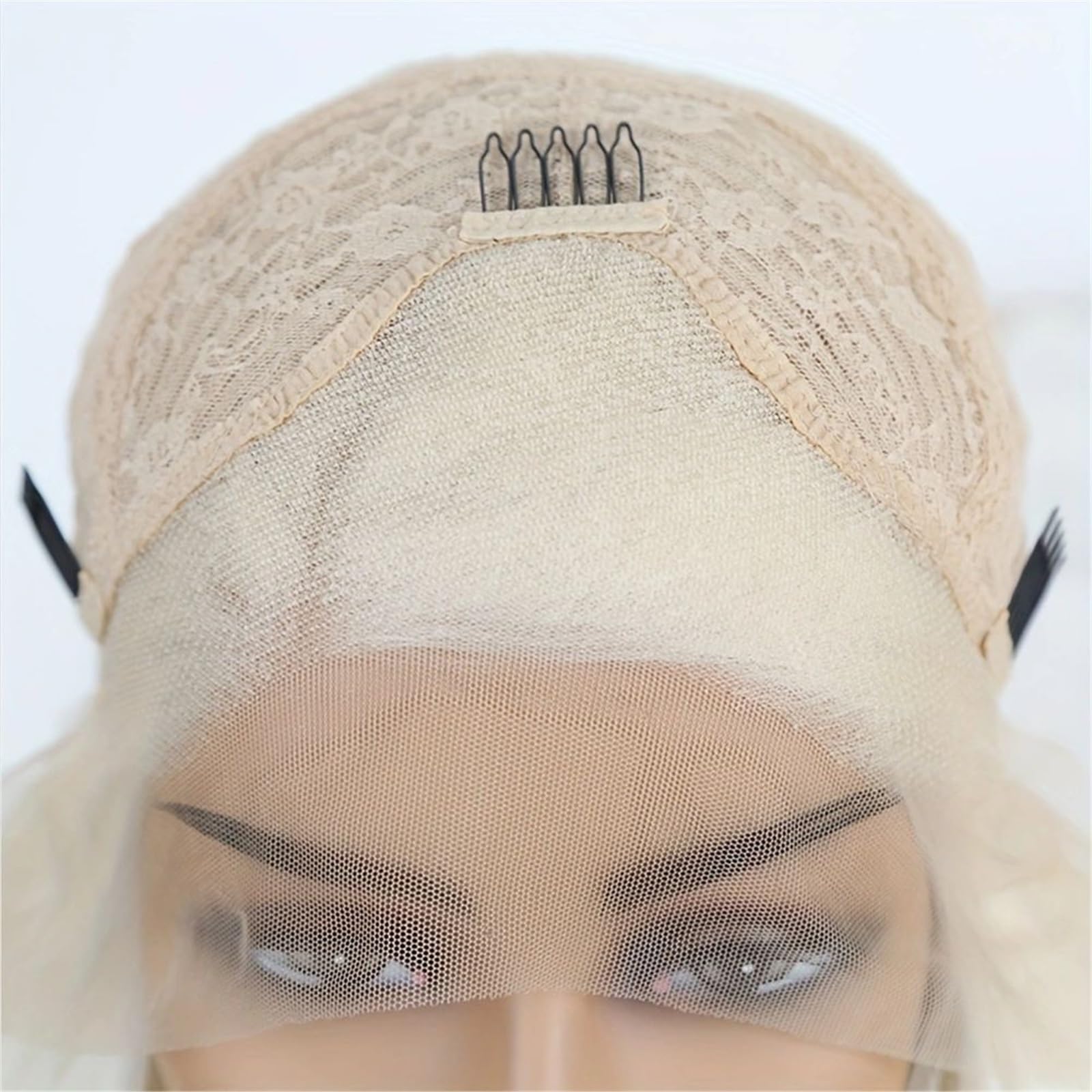 Włosy syntetyczne Peruka syntetyczna średniej długości Zielona fala wodna Odzież na co dzień Hairline Cosplay Koronkowe peruki z przodu Peruki dla kobiet(20inches)
