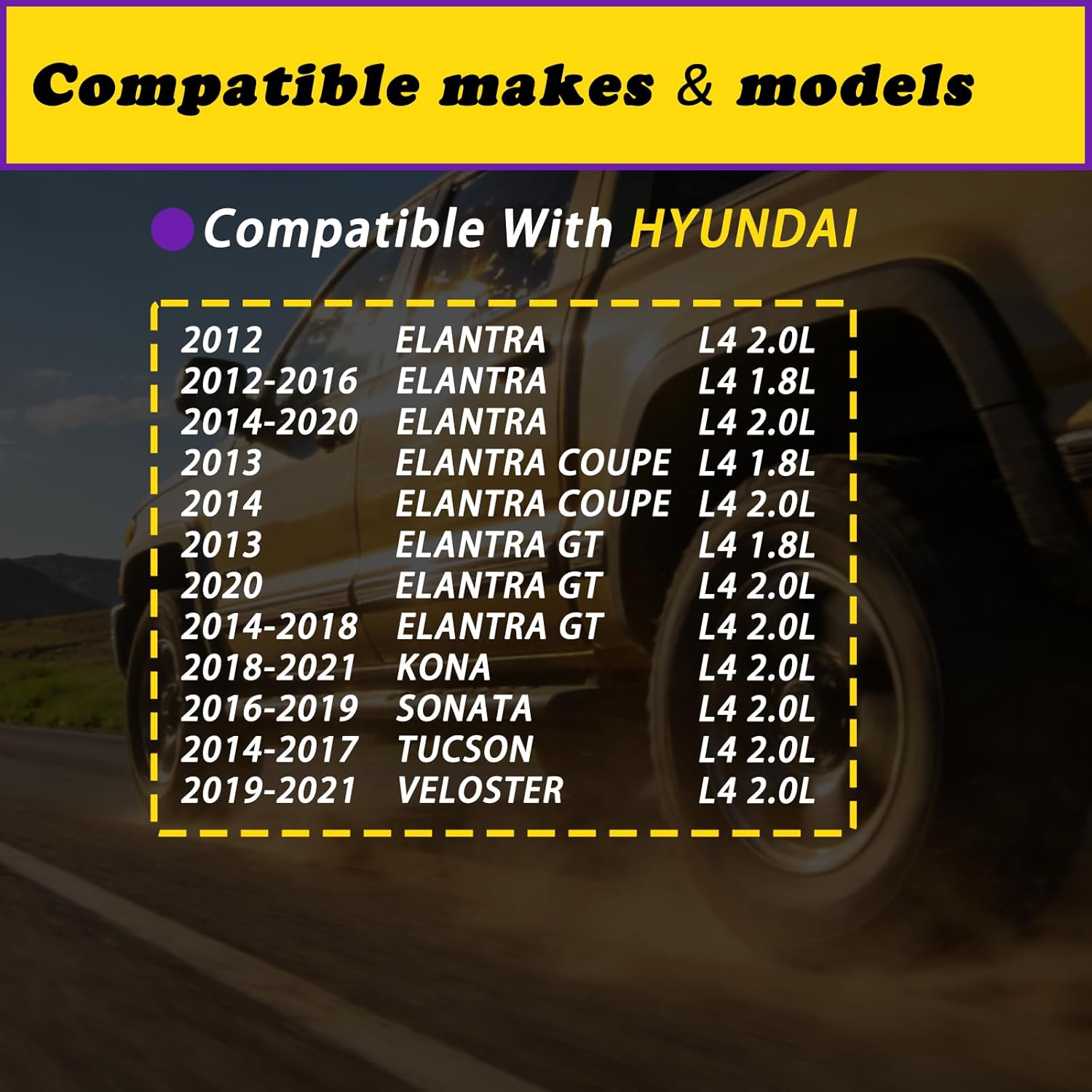 2pcs Intake and Exhaust Engine Variable Valve Timing VVT Solenoid Compatible with Hyundai Sonata Elantra Coupe GT Tucson Kona Fit for Kia Optima Forte Koup Forte5 Soul Seltos L4 1.8L 2.0L 12-24