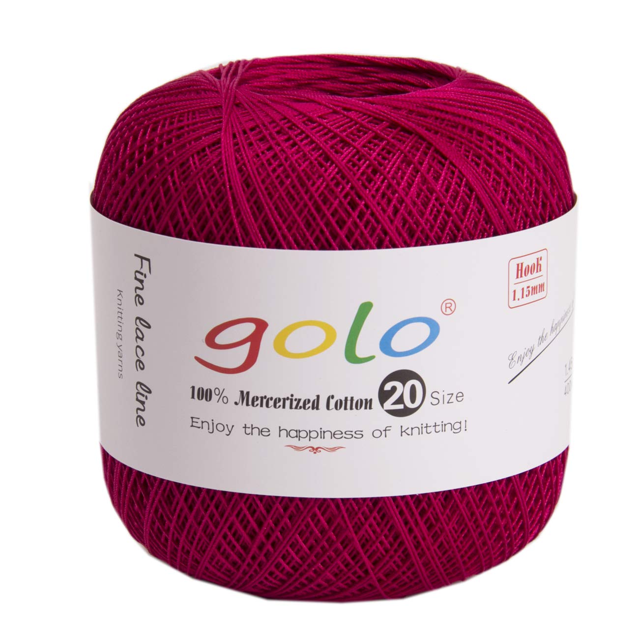 golo Crochet Thread Yarns for Begingers Size 20 Crochet Yarn for Hand Knitt Hot red Yarn 822