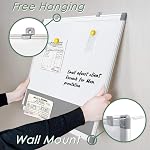 Gray Frabic Board and Dry Erase Board Combo Bulletin Board Combination Magnetic WhiteBoard Calendar for Wall 4 Dry Erase Maker+6 Magnets+12 Pushpins, 24x36inches | Combo Whiteboard and Feltboard. Magnetic Dry Erase Surface. Includes Wall Mounting Har