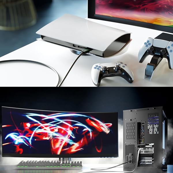 KabelDirekt – Cable HDMI 2.1 8K, edición Gamer certificada – 2m (8K@60Hz, Ultra High Speed/48G para 10K, 8K o ultra rápido 144Hz a 4K, óptimo para PS5/XBO y PC Gaming, Monitor/TV, gris) - 3
