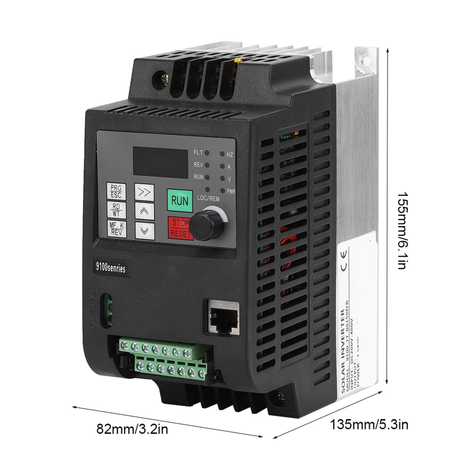 Ausla Inwerter Fotowoltaiczny, Przetwornica Częstotliwości PV 200–400 V, Wejście 3-fazowe, 0–220 V Prądu Przemiennego, Moc Wyjściowa 1,5 kW. Wbudowany Automatyczny Start MPPT dla Napędu Silnika