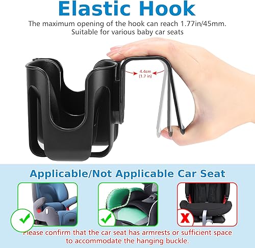 Miniatura 5 de Accmor Portavasos para niños para asientos de automóvil convertibles, soporte universal para vasos para niños, compatible con la mayoría de modelos