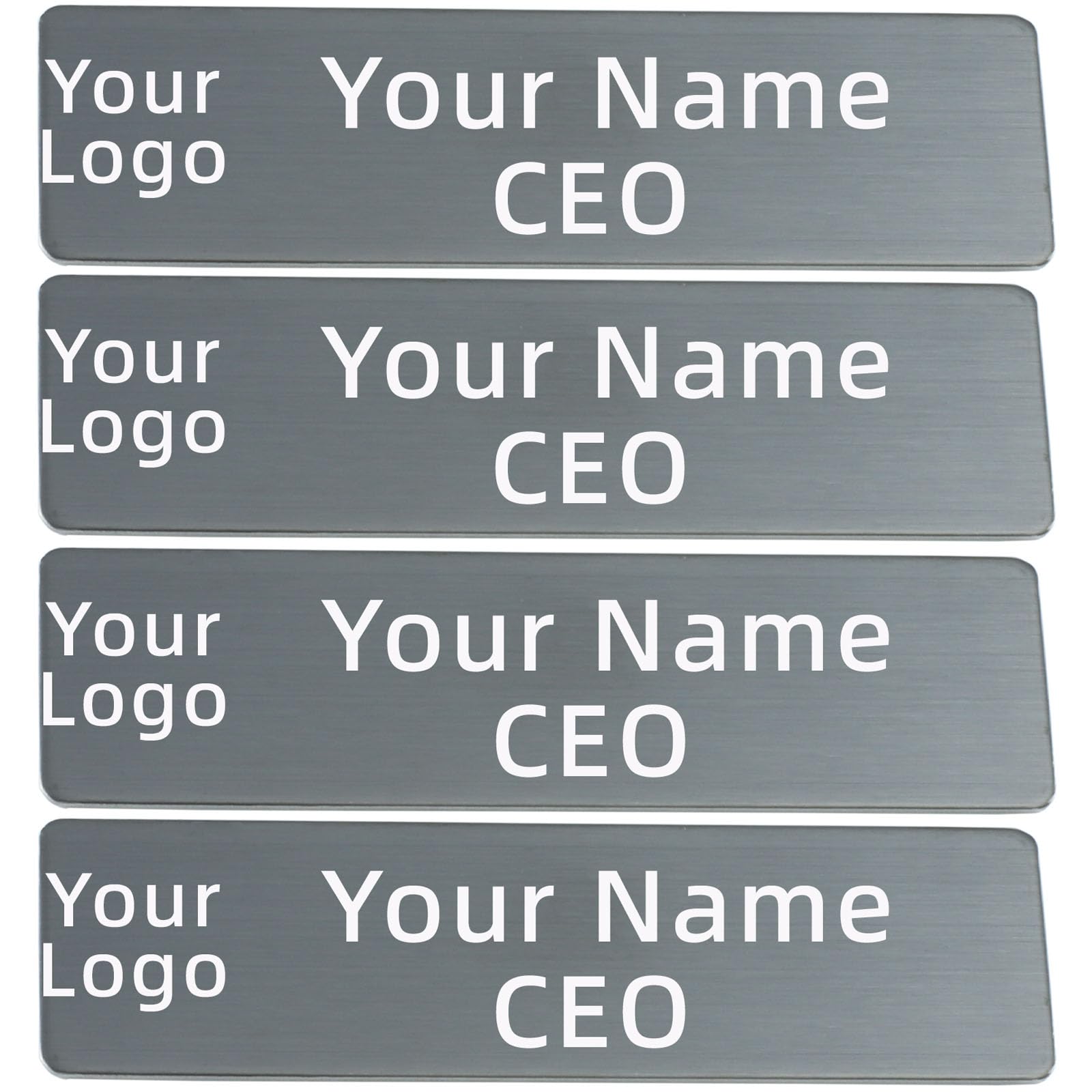 Custom Name Tag,Personalized,Customizable Name Tags,Engraved Name Tag with Magnet Clip or Pin,Stainless Steel ID Badge for School Teachers,Kids,Business Work Label Sign (4Black)