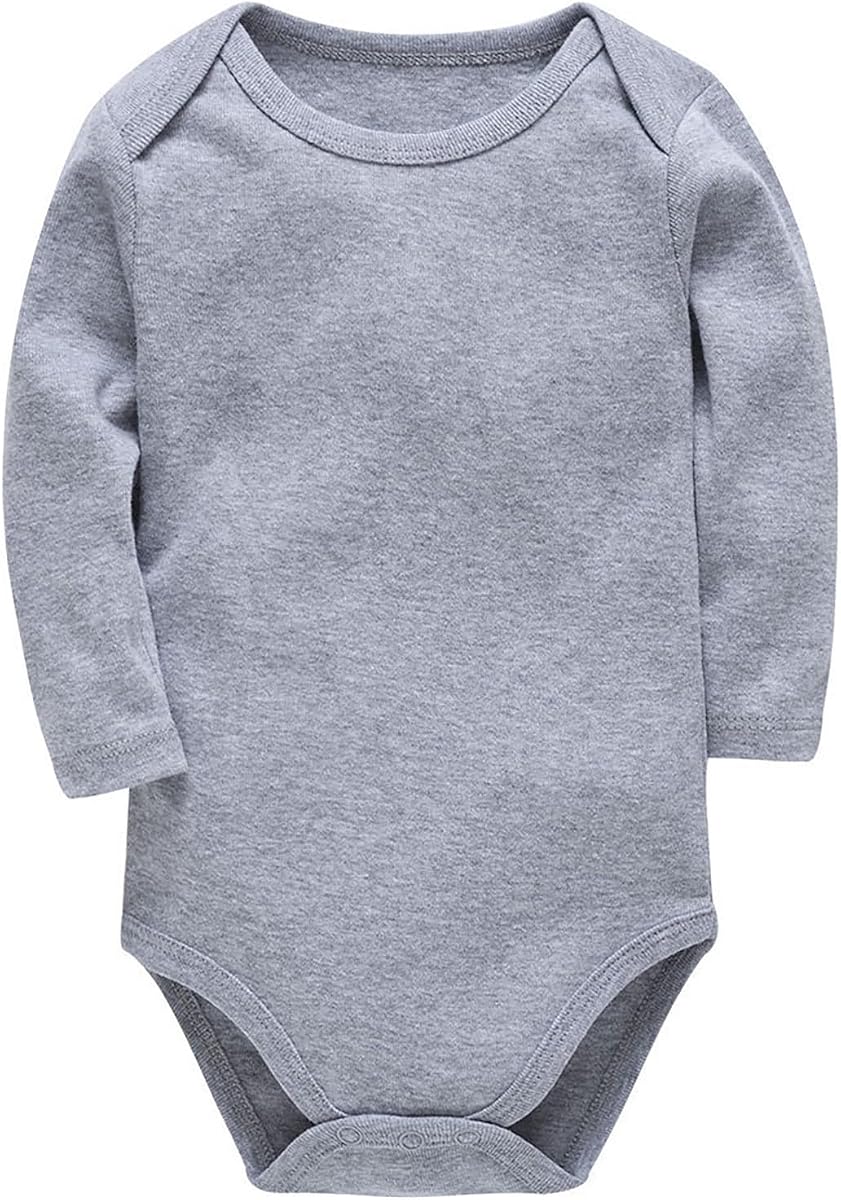 Baby Boys Bodysuit Romper Long Sleeve Solid Cotton Loose Outfit Toddler Infant Summer Clothes Cute Girls Jumpsuit