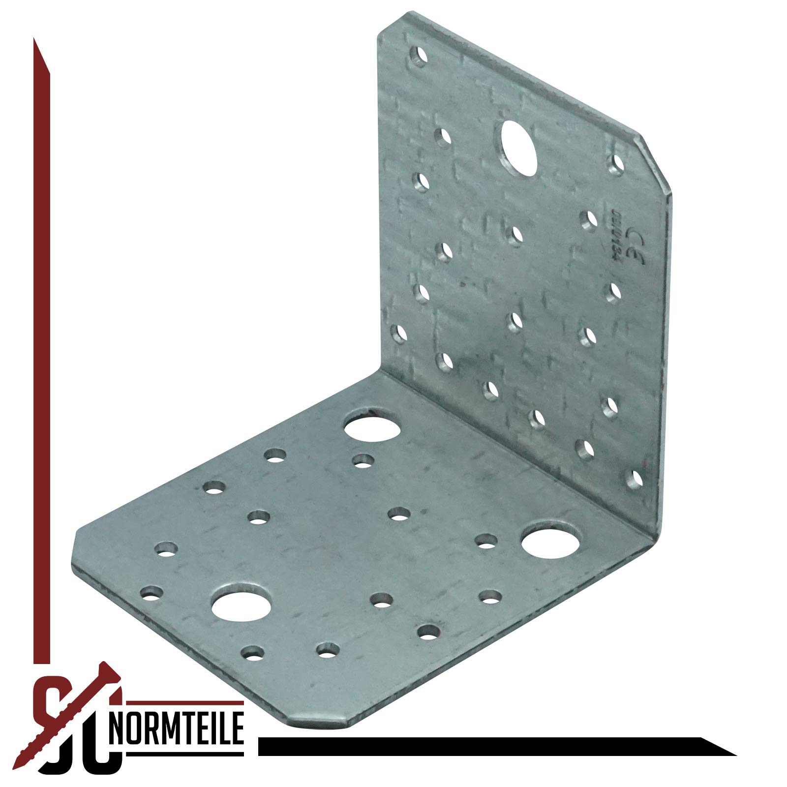 SC-Normteile | Winkelverbinder - 105 x 105 x 90 mm - 50 Stück - Feuerverzinkt - Lochwinkel ohne Sicke - Made in Germany