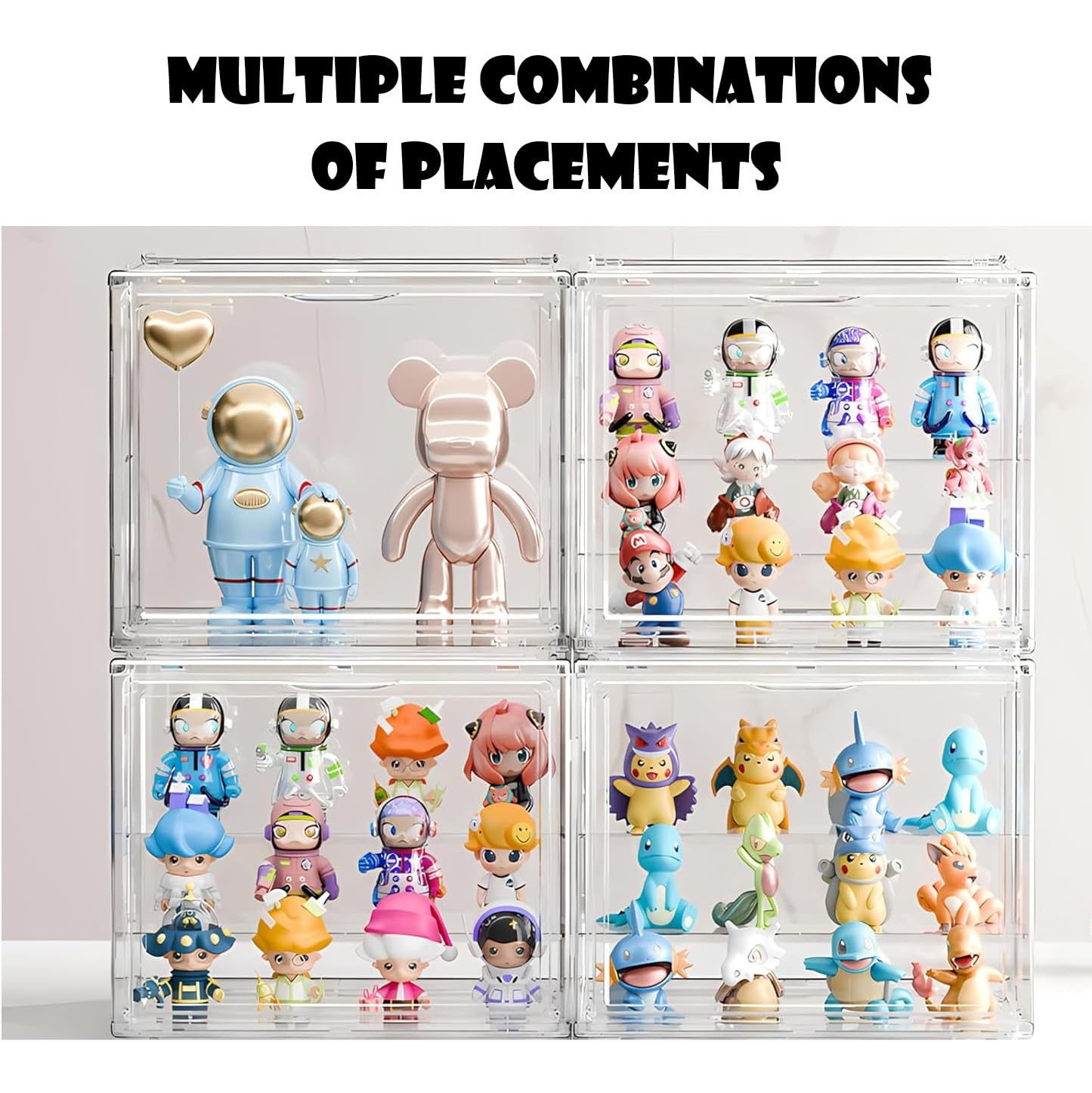 Vitrine pour Collection, Boîte de Présentation Transparent, Vitrine Acrylique avec Porte Magnétique pour Funko Pop, Figurine Pop, Maquette, Action Figurine, Blind Box 27×17×21.5cm（2pcs）