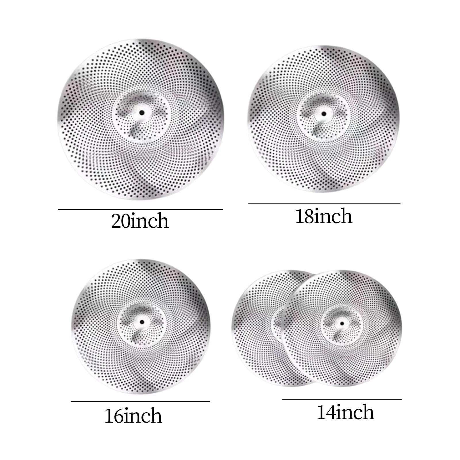 5-teiliges 14-Zoll-Hi-Hat-Becken + 16-Zoll-Crash-Becken + 18-Zoll-Rash-Becken + 20-Zoll-Ride-Becken mit geringer Lautstärke für Schlagzeug, Proberaum, Wohnung