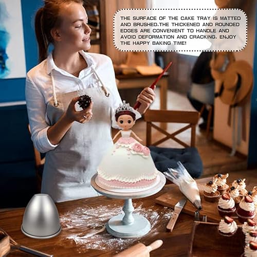 Miniatura 6 de Molde de aluminio de 4.7 x 4.7 in para decoración de tartas de princesa para tartas de boda, fiesta en casa, 4.7 x 4.7 in