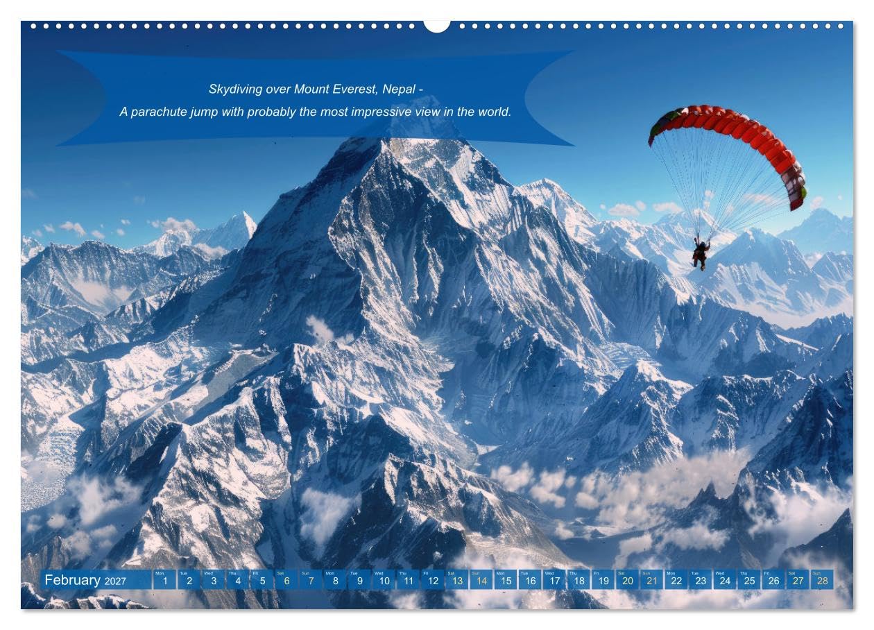 Crazy ideas for adventure enthusiasts (High Quality Premium Wall Calendar 2027 DIN A2 landscape),CALVENDO 12 Month Wall Calendar: You only live once. ... enjoy unique moments for adrenaline junkies