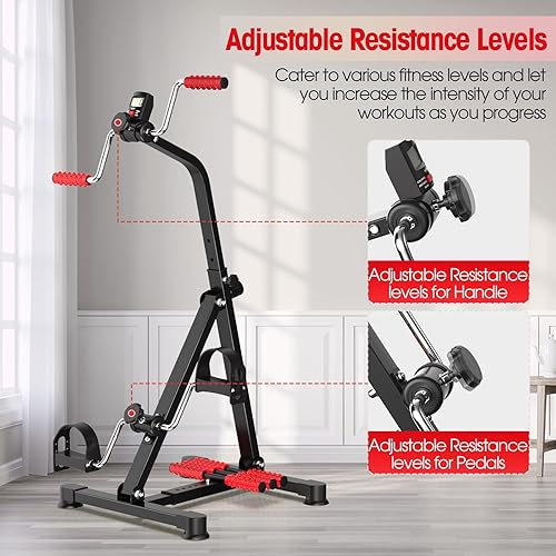 Miniatura 7 de Ejercitador de pedal de rodilla ajustable para personas mayores, equipo de terapia de accidentes cerebrovasculares para adultos, equipo portátil de