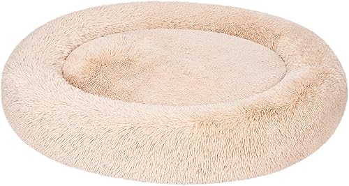 Miniatura 11 de Amazon Basics Donut Pet Bolster - Cama de pelo sintético para perro, beige, 36" x 36" Beige,Gris