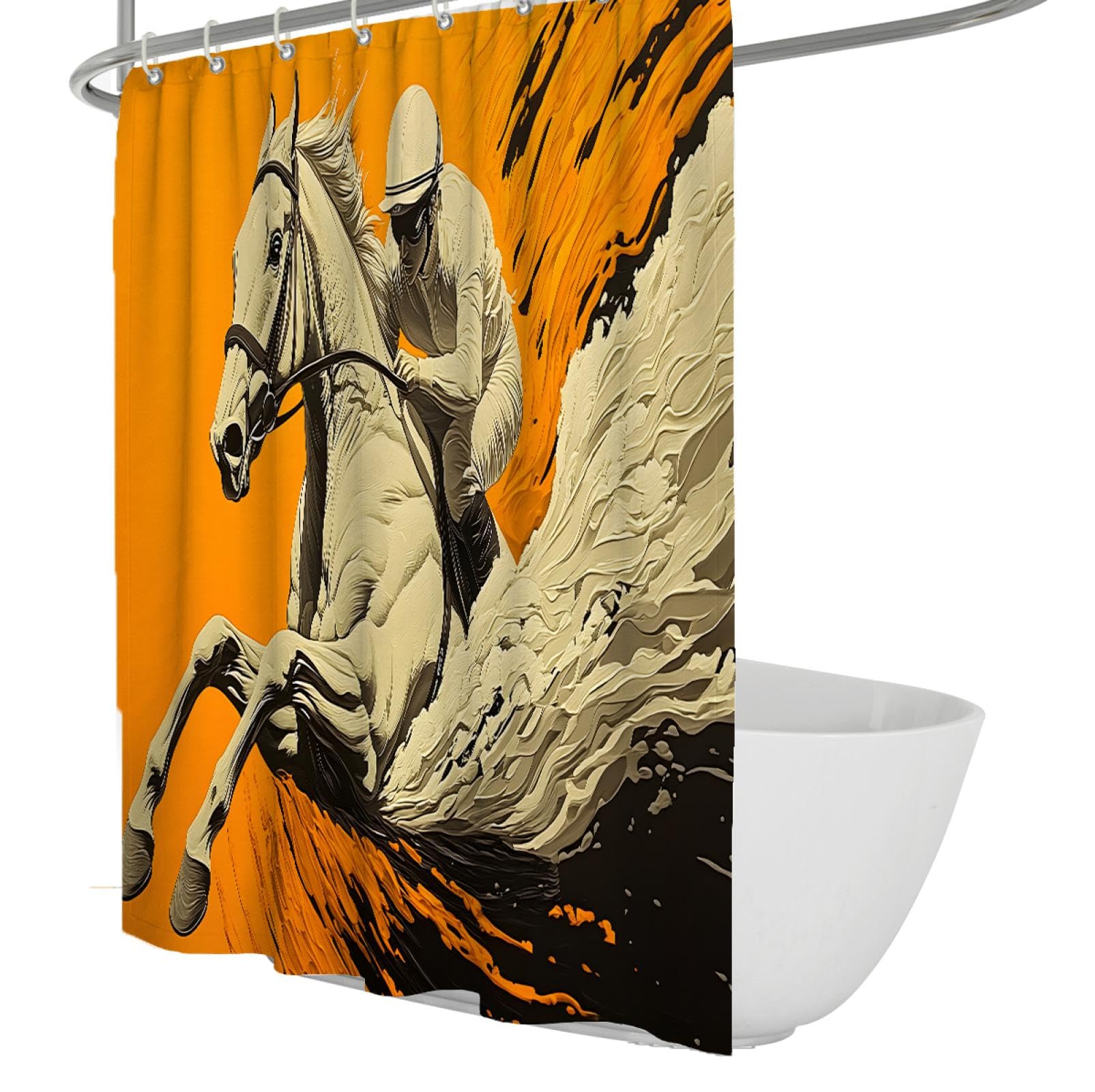 Rideaux de douche course de chevaux pour dynamiser votre salle de bain sportive