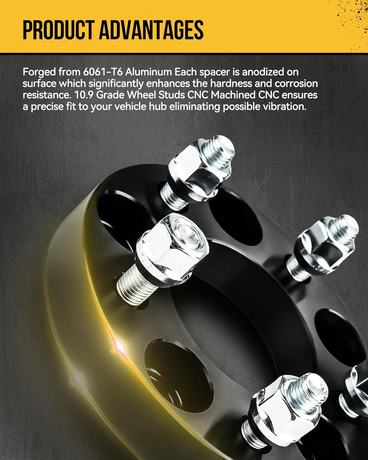 KAC 5x4.5 Hub Centric Wheel Spacer 1.5" for CR-V, Accord, Civic, HR-V, Pilot, Escape, MDX, Odyssey, RDX, TL, Element, TSX, TLX, Insight, M12x1.5 Studs & 64.1mm Hub Bore, 5 Lug Tire Spacer, 2PCS