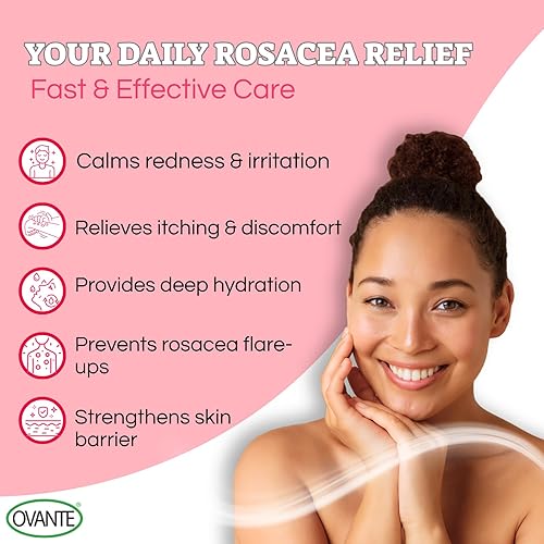 Miniatura 6 de Rosacea Crema facial para control de enrojecimiento para rosácea, acné rojo, hidrata, calma y calma la piel seca propensa a la rosácea - 0.5 oz