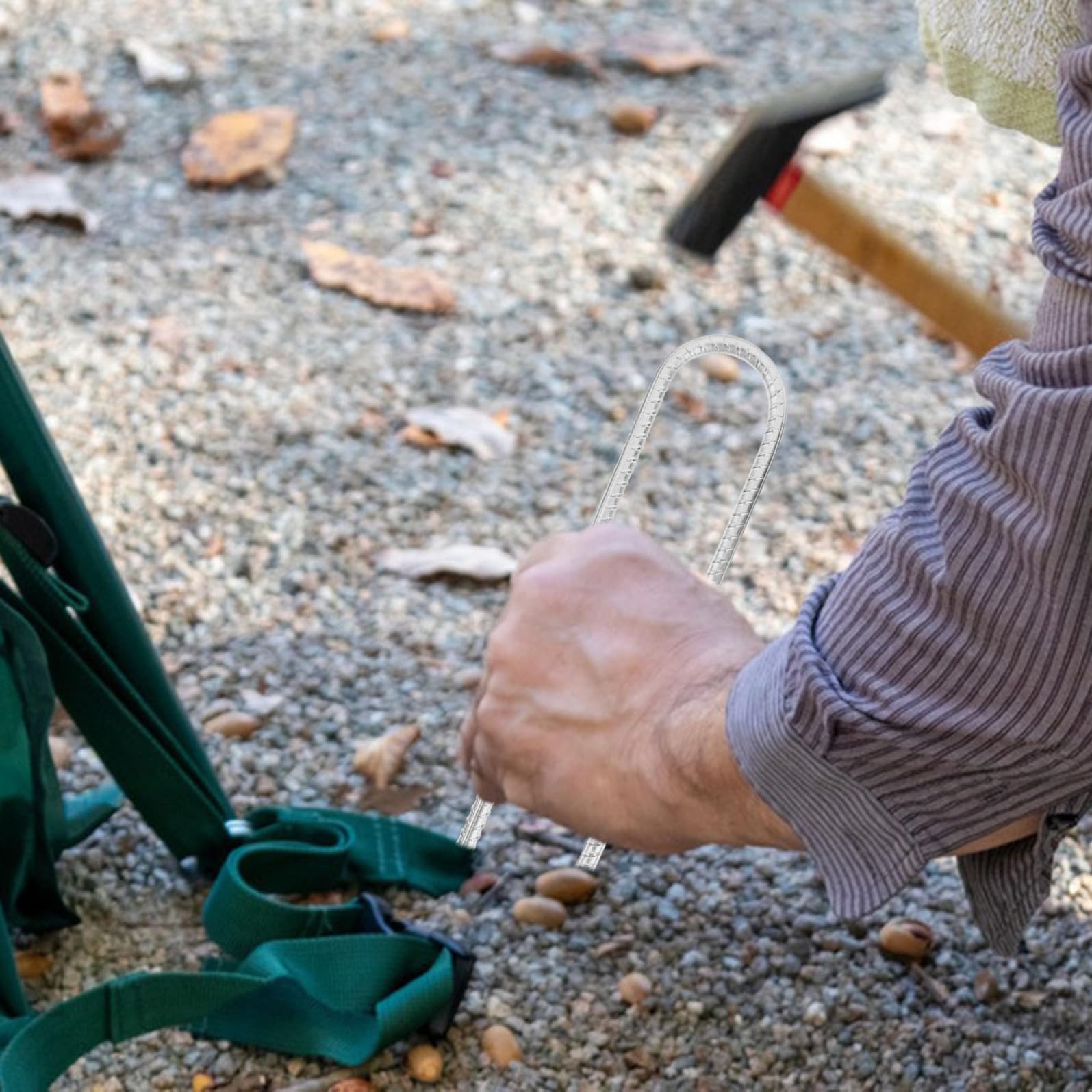 8 Pièces Piquets de Tente en U en Acier Argenté pour Camping