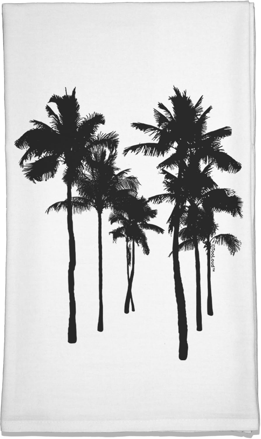 TOOLOUD Palm Rows Silhouette Flour Sack Dish Towel