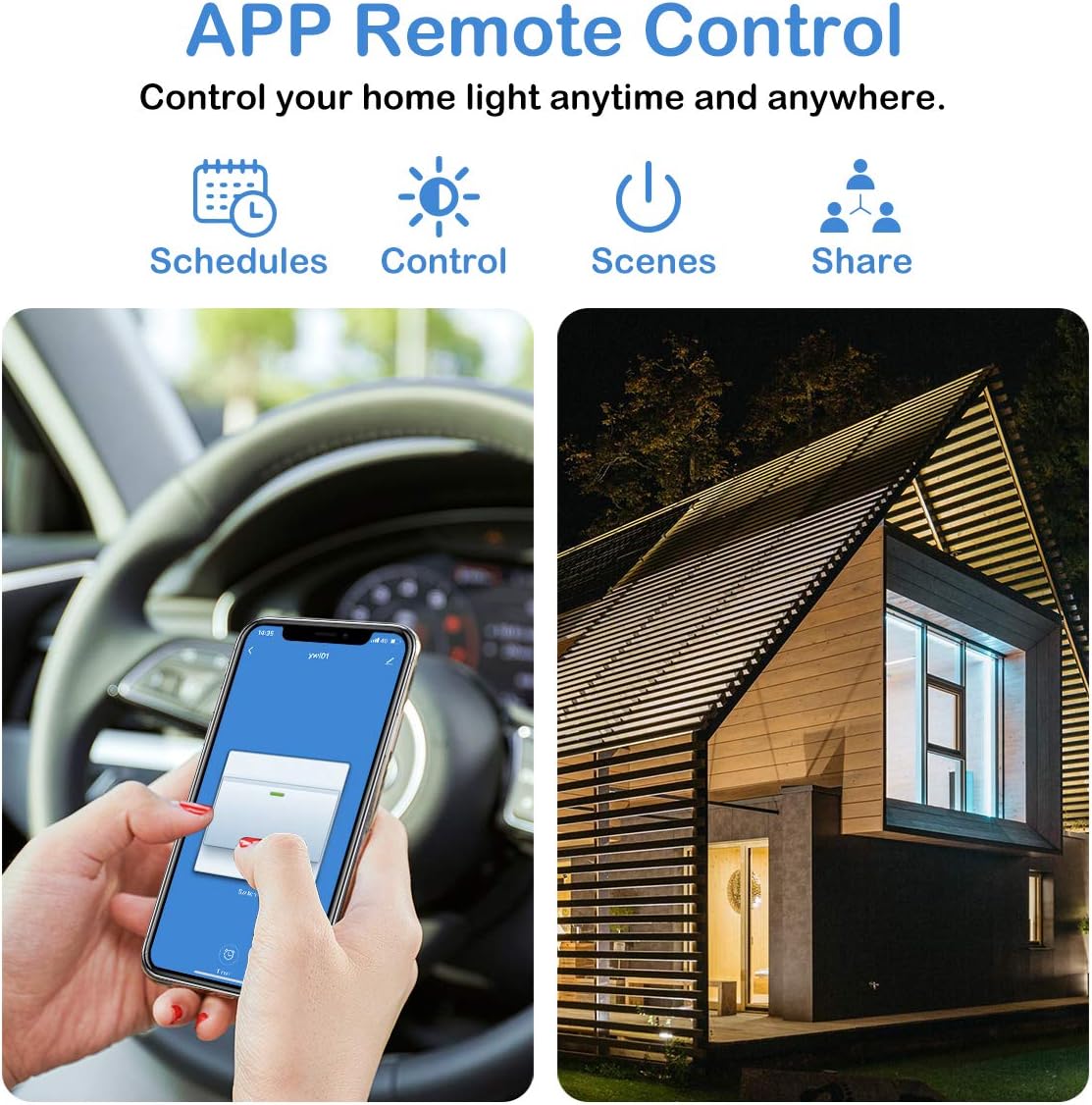 Layar smartphone nu némbongkeun aplikasi Smart Life nu ngadalikeun saklar lampu