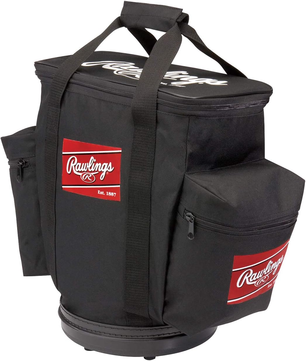 Rawlings Baseball Bag, Multicoloured, 21.7 x 13.4 x 12.2 inches, Black, Solid, Stash Pocket, 60 Items