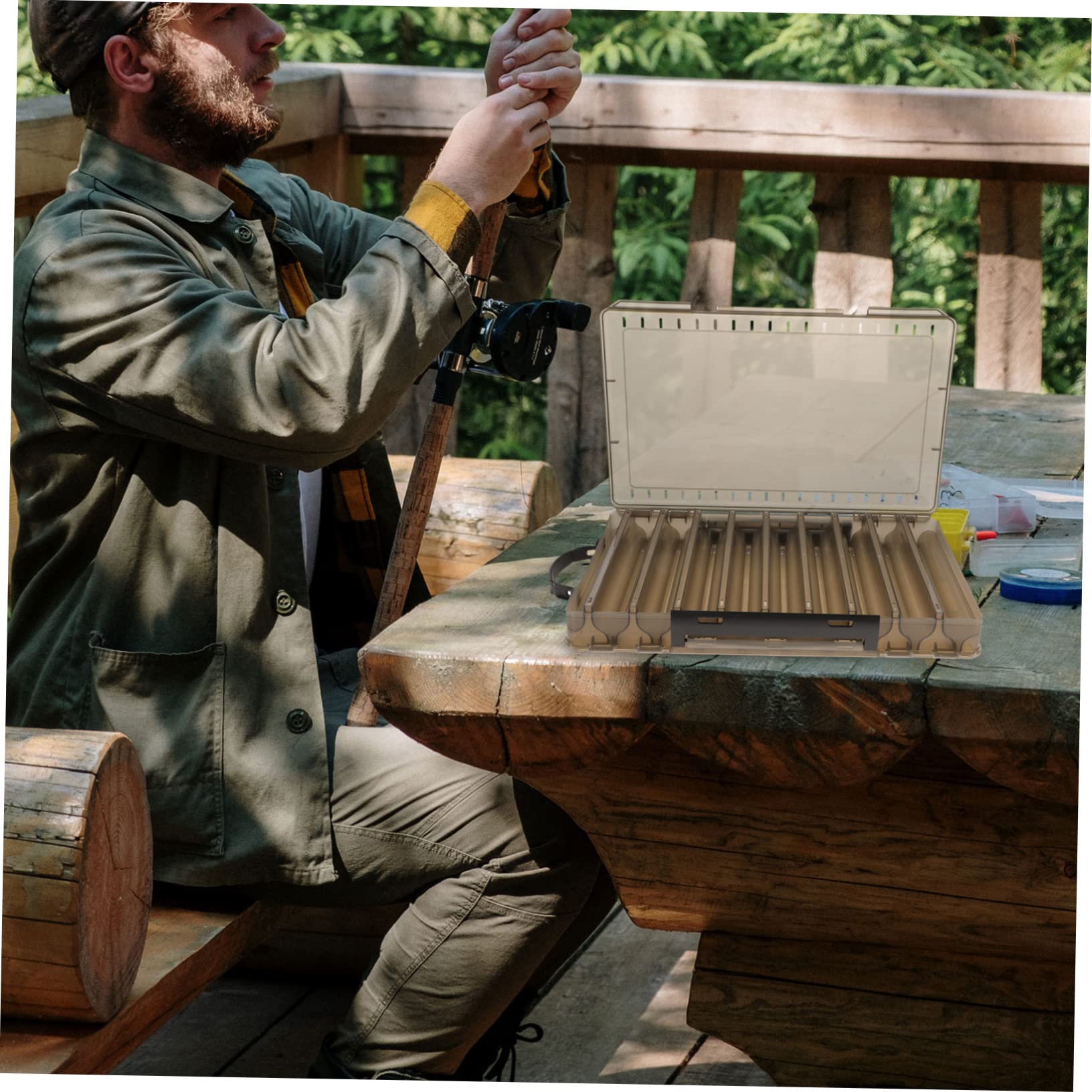 ibasenice Portable Fishing Organizer Dual Sided Lure Storage Container with Drain Lightweight and Durable for Fishing Supplies for Outdoor Fishing