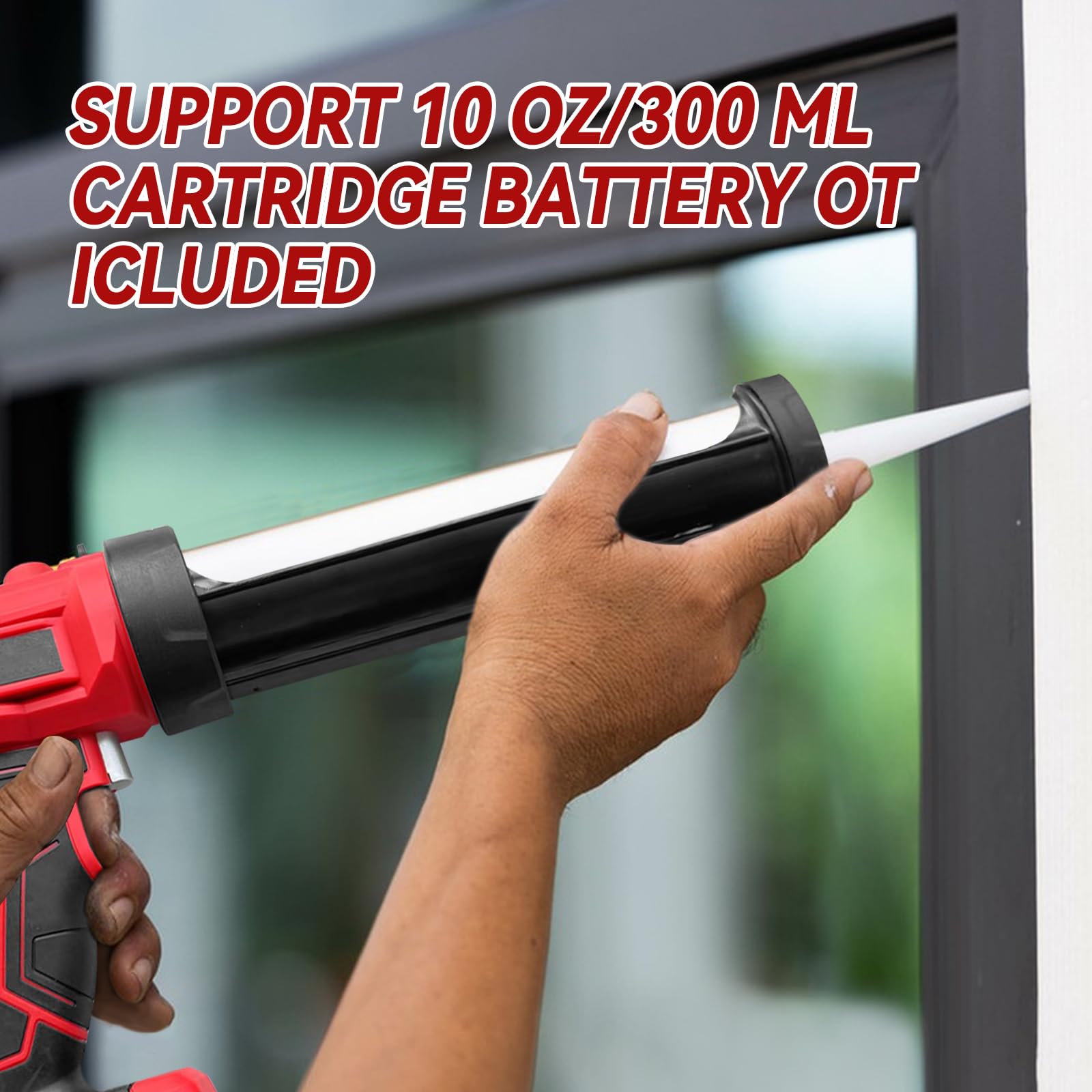 Pistola de calafateo inalámbrica compatible con batería Makita de 18 V, pistola de calafateo eléctrica con luz LED, 4 velocidades ajustables, pistola de silicona selladora antigoteo para llenado
