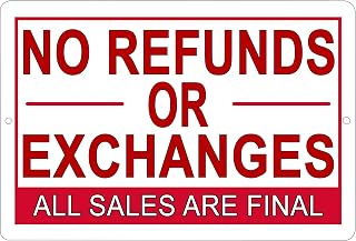 Rogue River Tactical Sorry No Refunds or Exchanges All Sales Are Final Metal Tin Sign Business Retail Store Home Large Restaurant Bar Office Hotel