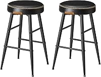 Vista 1 de VASAGLE EKHO Collection - Bar Stools Set of 2, Counter Height Bar Stools, Kitchen Counter Stools, Mid-Century Modern Backless Counter Stools, Negro