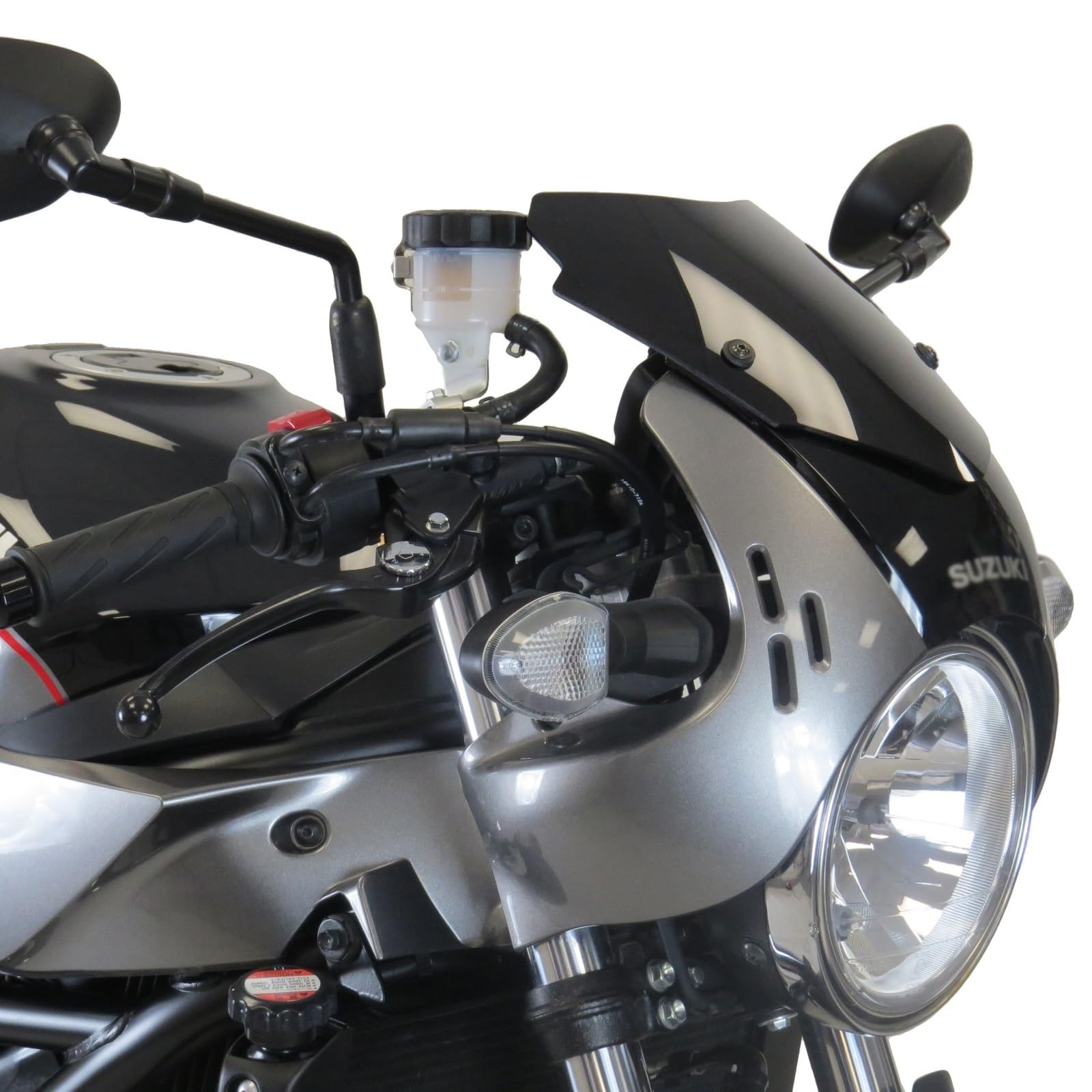 szyba motocyklowa Do Motocykla Do Suzuki SV650X SV 650X SV-650X 2017-2025, Zmodyfikowana Szyba Przednia, Deflektor Przeciwnadmuchowy, Akcesoria regulowana przednia szyba(Black)