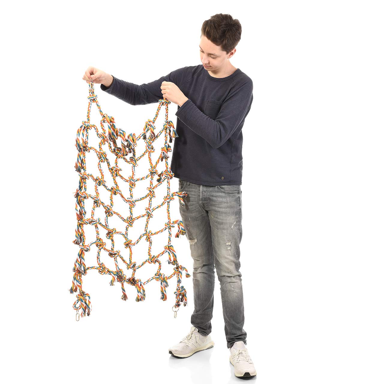 HappyBird | Kletternetz aus Baumwolle für Papageien XXL