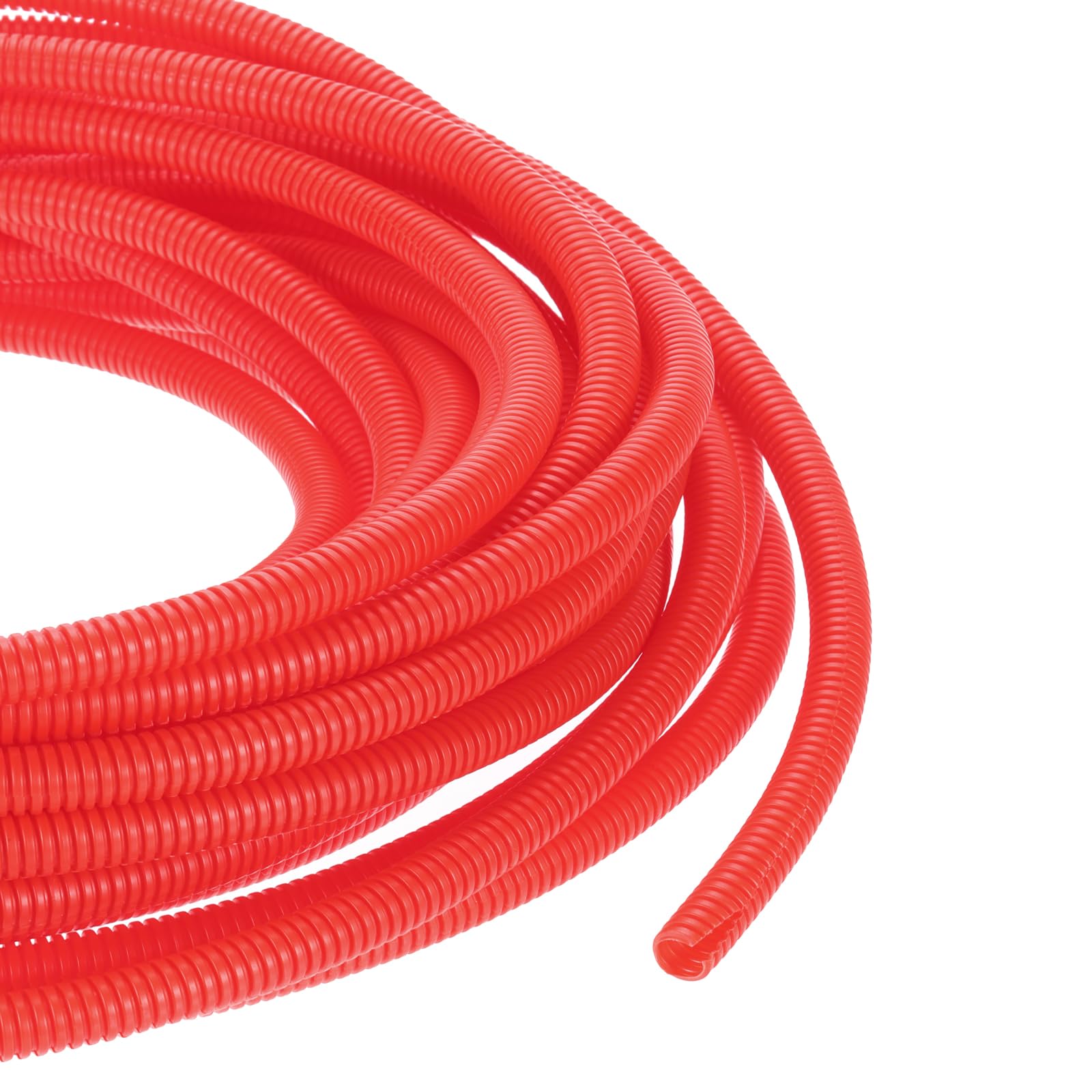 DMiotech 30m Wire Loom Split Tubing 12.7mm, Cord Protectors from Pet Flexible Conduit Cable Management for Office, Home, Garden, Red