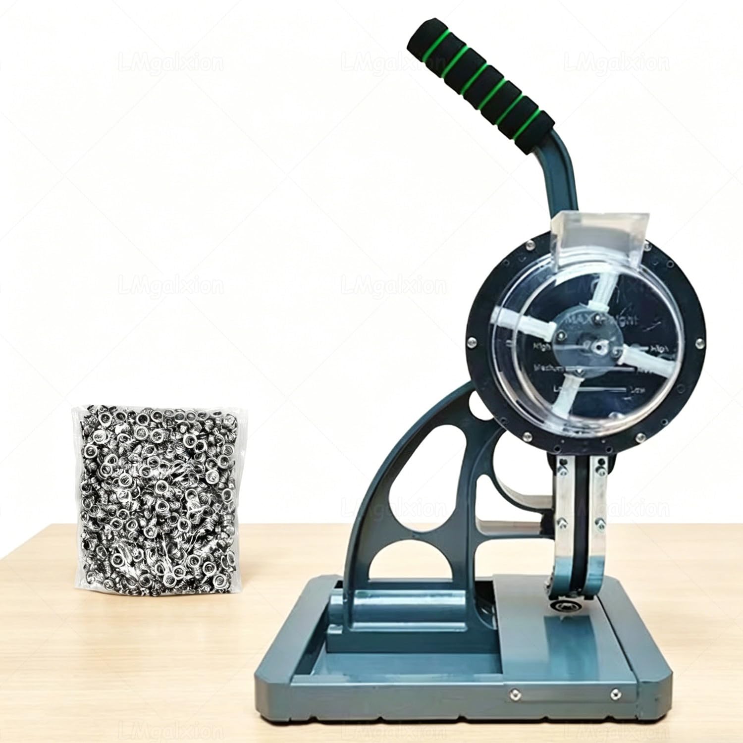 Manual Eyelet Press with Automatic Feeding,Semi-Automatic Grommet Punch Machine Reduces Labor Cost by 60%,3-in-1 Eyelet Puncher for Banner Grommets,Tarpaulins,Signs,Includes 1000 Grommets 12mm