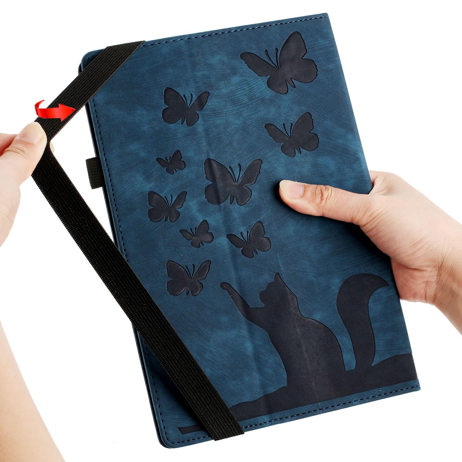 Custodia protettiva per tablet PC compatibile con Kindle Paperwhite 5 (11a generazione 2021) da 6,8 pollici con supporto pieghevole in rilievo, custodia protettiva a portafoglio antiurto in pelle PU