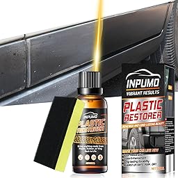 Car Plastic Restorer, Back to Black Trim Restorer, Exterior and Interior Plastic Revitalizing Coating Agent, Resists Water, UV Rays, Dirt (50ml)