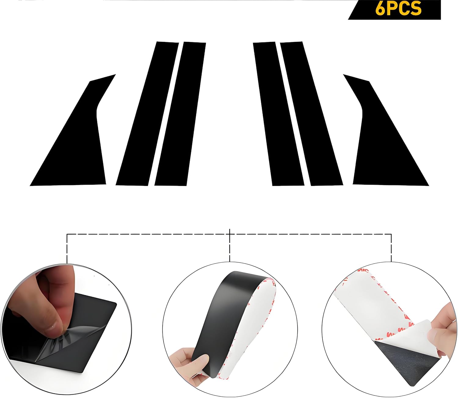 Pillar Posts Door Window Trim Fit for Chevrolet Impala LS/ECO/LT/LTZ/Premier 2014-2020, 6pcs Glossy Black Anti Scratch Stickers Door Pillar Molding Cover Exterior Accessories