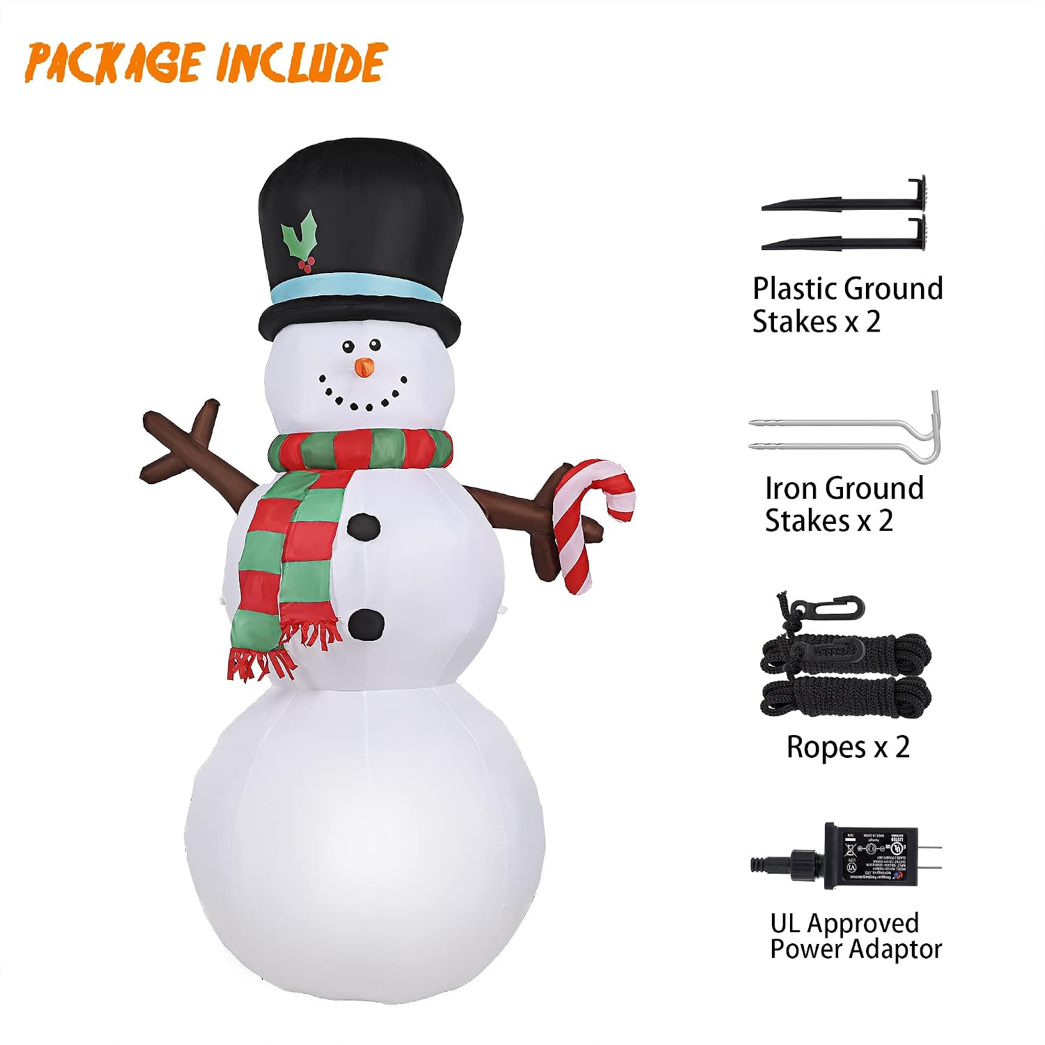 YIHONG 7 Ft Christmas Inflatables Snowman with Color Changing LED Lights Decorations - Blow up Party Decor for Indoor Outdoor Yard