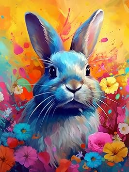 Bimkole 5D Diamond Painting DIY Kits Fleur De Cochon, Peinture D'art De Volaille Végétale Broderie