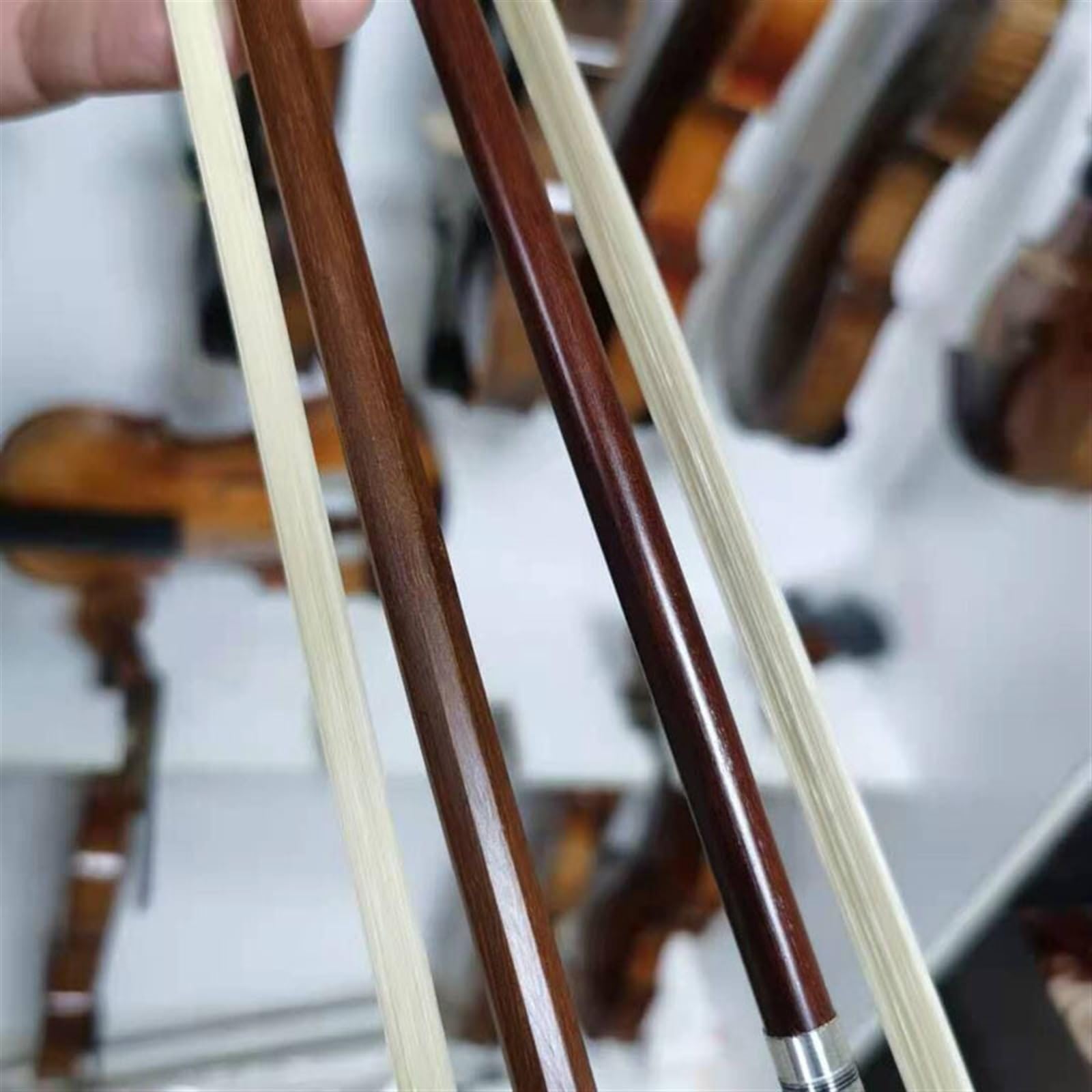 Violín Partes De Repuest Accesorios Para Arco De Violín Varilla De Arco Madera De Ébano Brasileña(4/4)