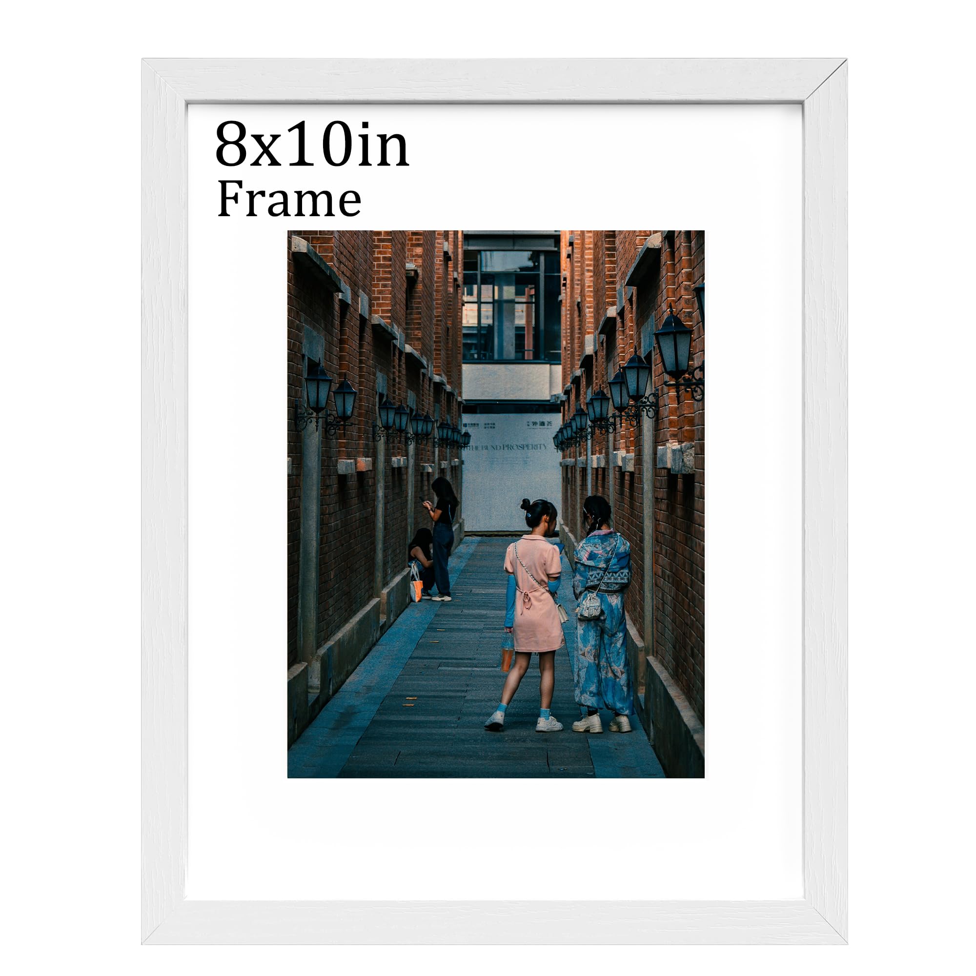 MEGAROOM 8 x 10 Wood Picture Frame - Photo Frame for 20 x 25 cm (8 x 10 inch) Print - Picture Frame with Clear Perspex Front - Wall Mounting to Hang Portrait or Landscape (White) โ image 1