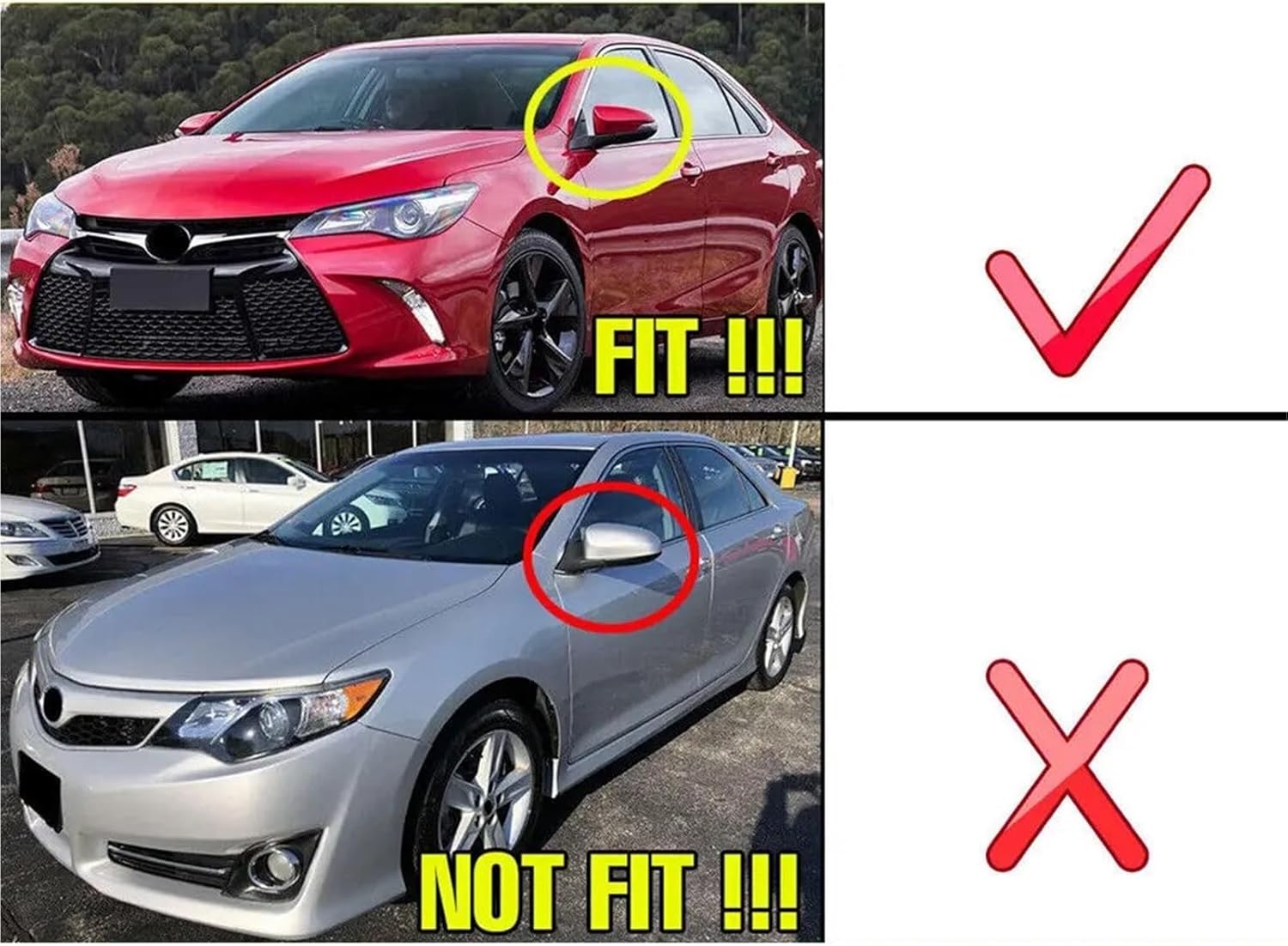 ドアミラー と互換性のあるカムリ 2012-2017 用 ウィングミラーカバーキャップ ミラーキャップカバー(Carbon)