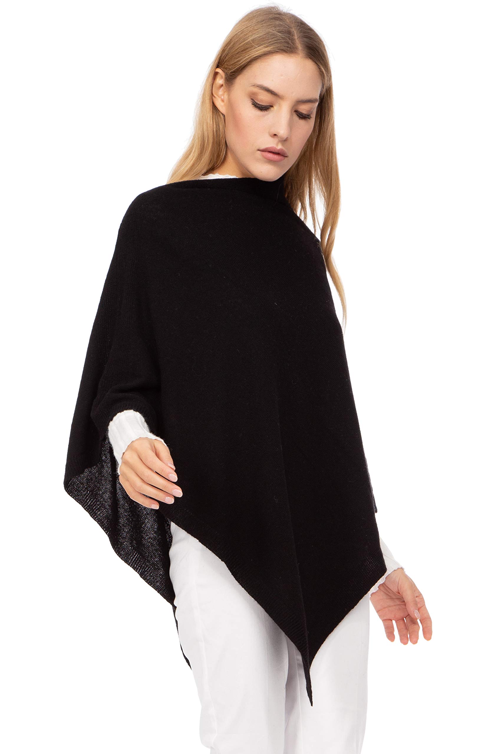 Marine Cashmere - Poncho in Misto Cashmere da Donna, Delicato e Morbido Filato in Cashmere, Made in Italy