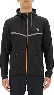 JEEP O102620-B327 XP MAN HOODED TECH SWEAT JACKET W/Kangaroo Pocket JX22A Black/Dark Grey Mela S