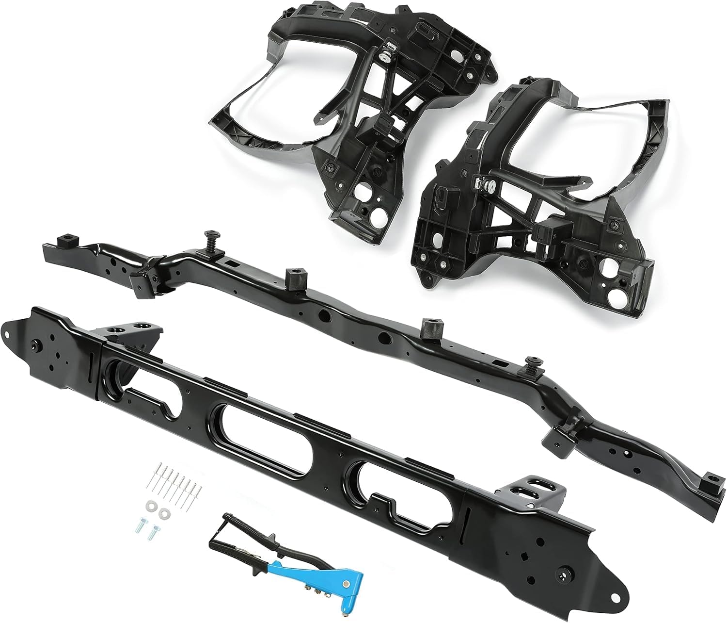 KUAFU Radiator Support + Headlamp Mounting Bracket Compatible with 2014-2018 Ram 1500 Replacement for 68239145AA CH1225275