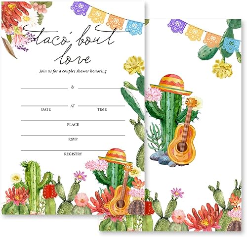 Grace Yonks Tarjetas de invitación de compromiso, paquete de 20, multicolor, 4 x 6 pulgadas