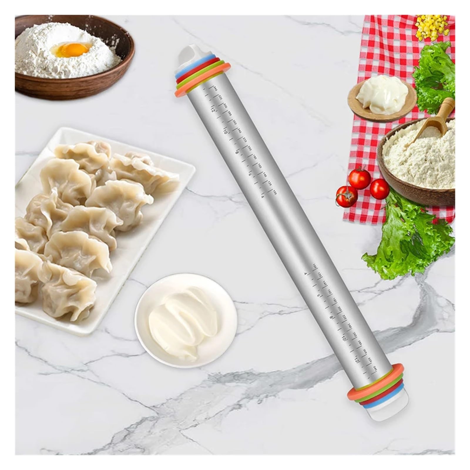 Mattarello regolabile in acciaio inossidabile for pasta di pasticceria da 17 pollici