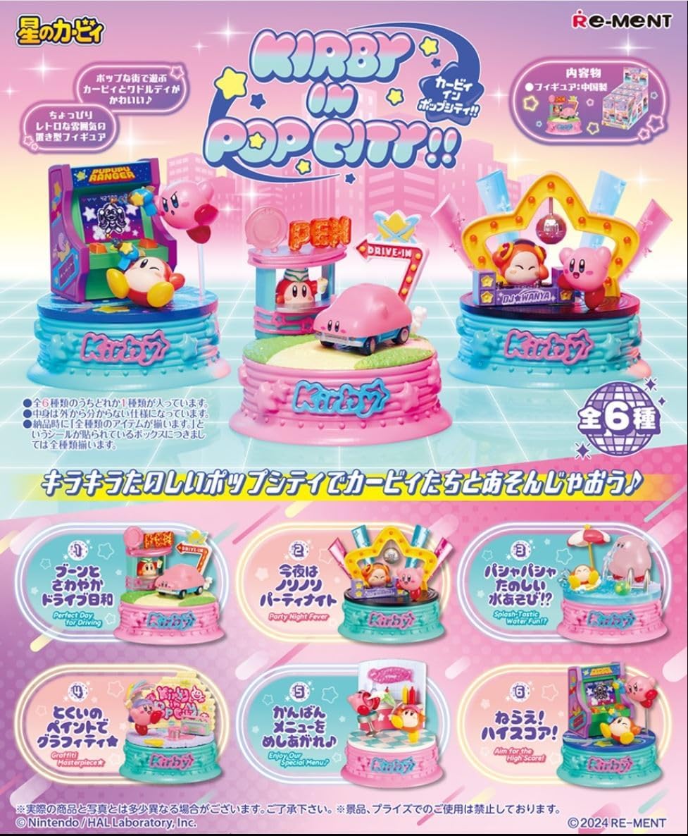 Re-Ment Kirby in Pop City Blind Box - Includes 1 of 6 Collectible Mini Figurines - Fun and Versatile Decoration - Image 8